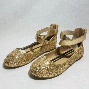 Bella Marie Gold Glitter Flats